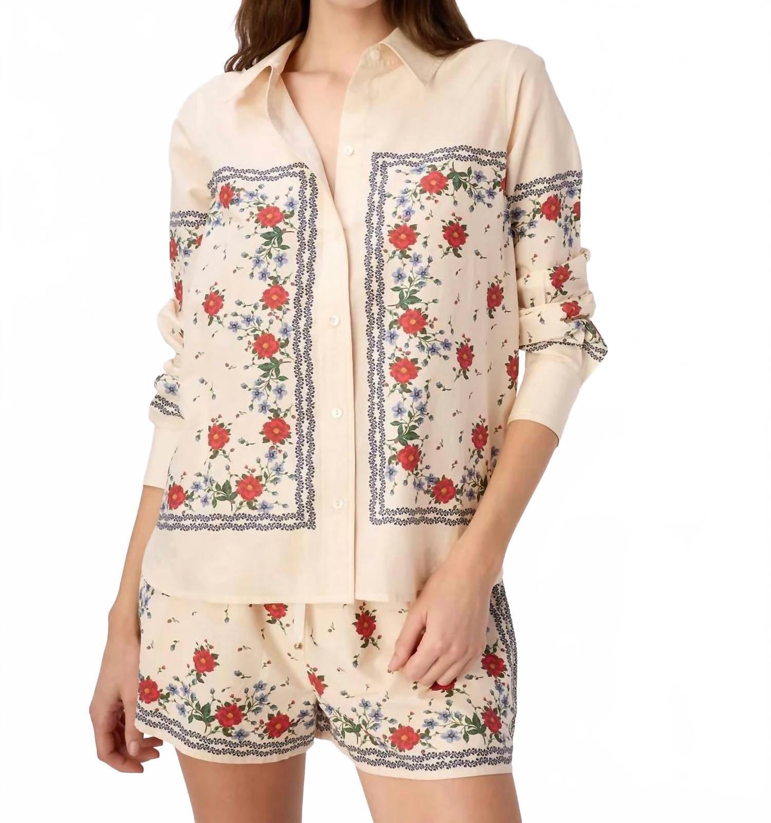 New Cami Nyc Rafella Silk Cotton Top In Heirloom Bandana